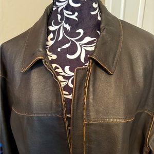 Cody James distressed leather jacket.